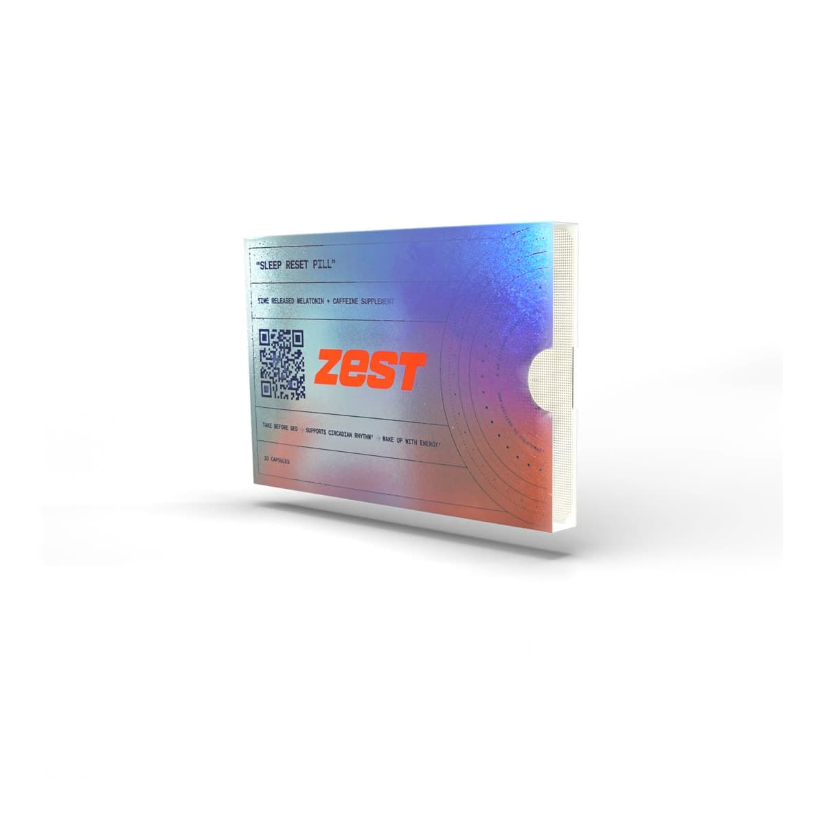 The Sleep Reset Pill sleeve, its blister sliding out to show the capsules, then the sleeve flipping over